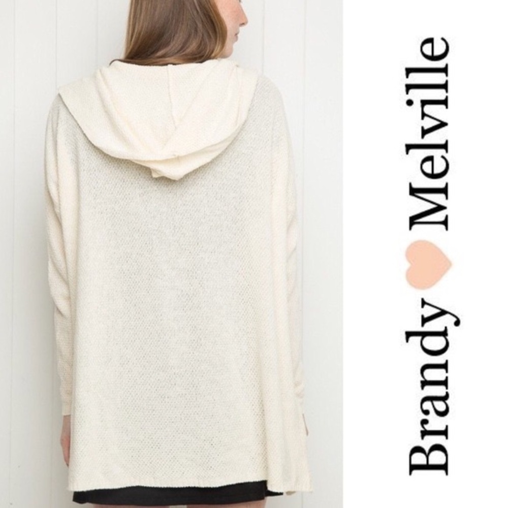 Brandy Melville Cream Araya Hooded Cardigan